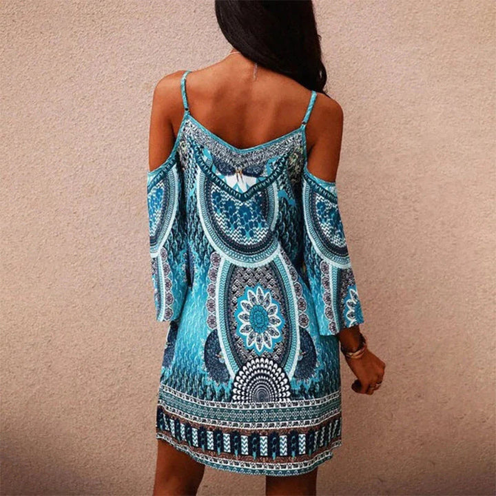 Aubrey™ - Strapless Off-The-Shoulder Printed Dress