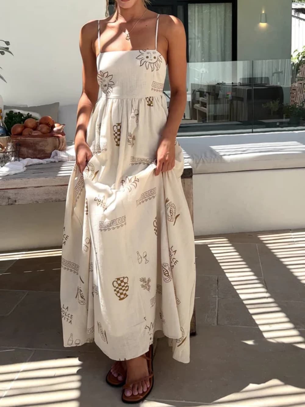 Avery™ - Stylish Maxi Dress With Mediterranean Print
