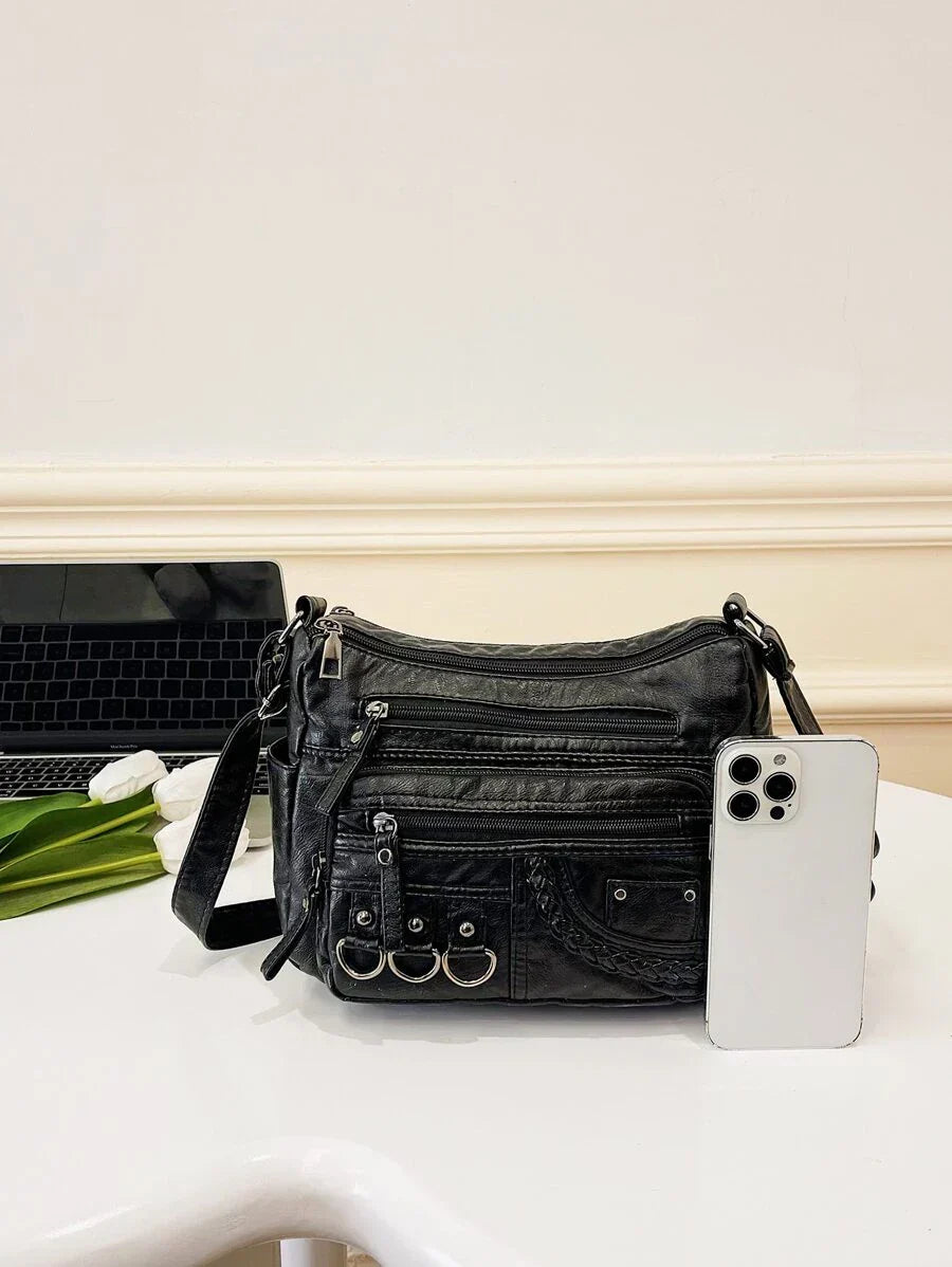 Olivia™ - Vintage Soft Zipper Leather Bag
