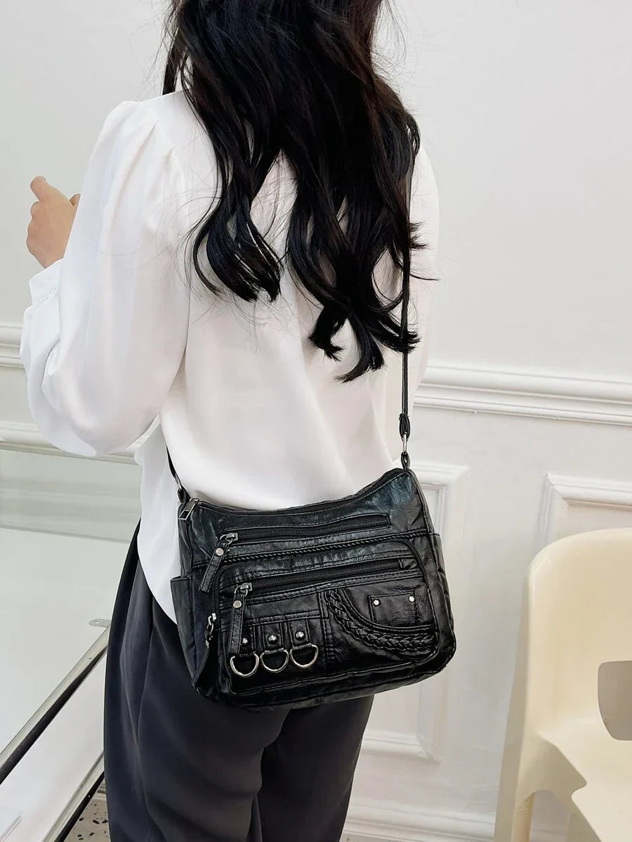 Olivia™ - Vintage Soft Zipper Leather Bag
