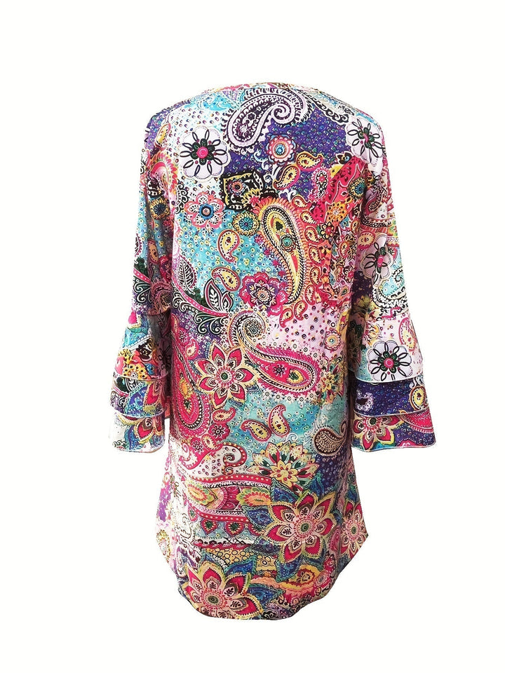 Olivia™ - Floral V-Neck Handmade Dress