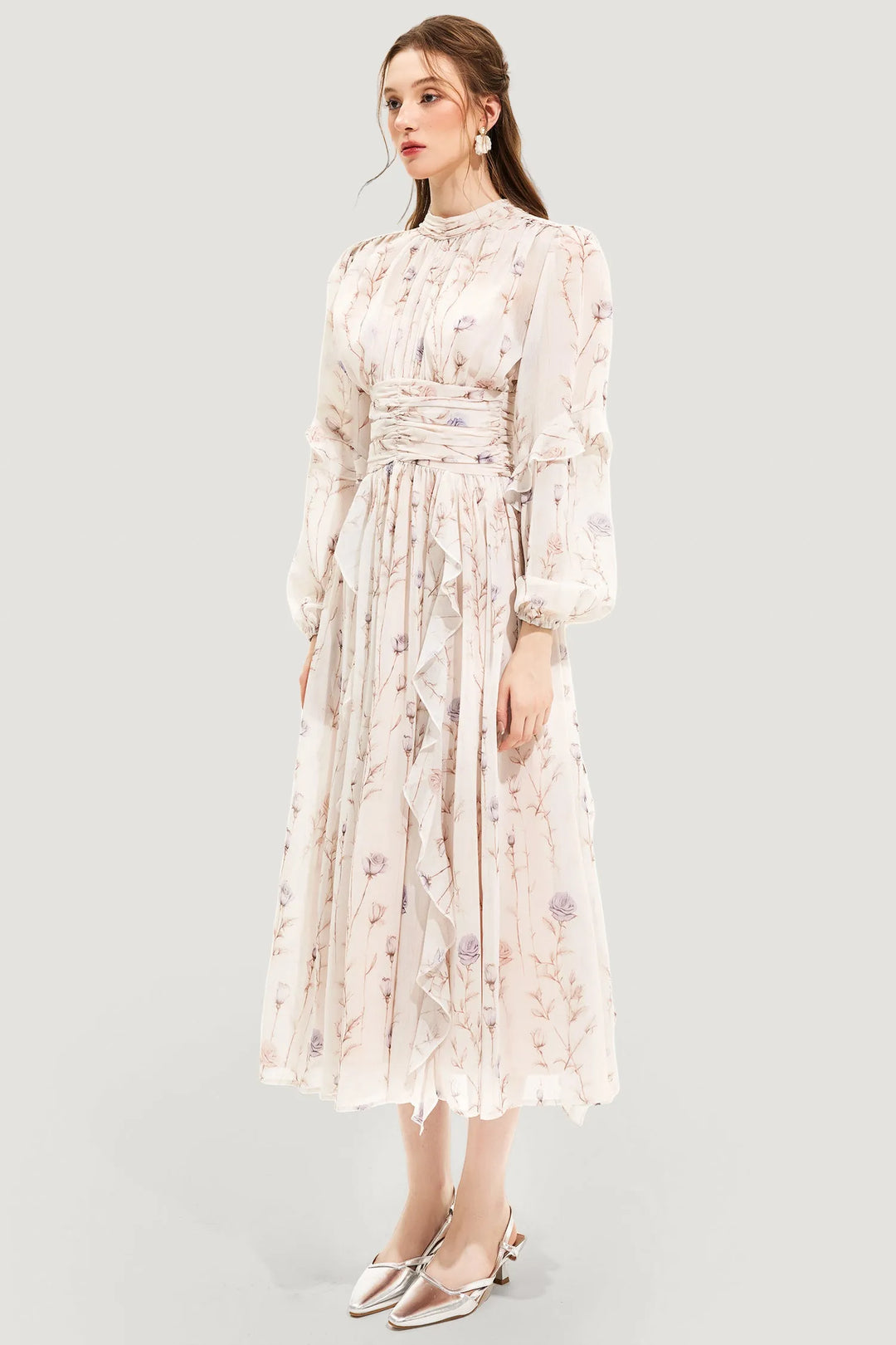 Ella™ - Chic Couture Summer Dress with Floral Print