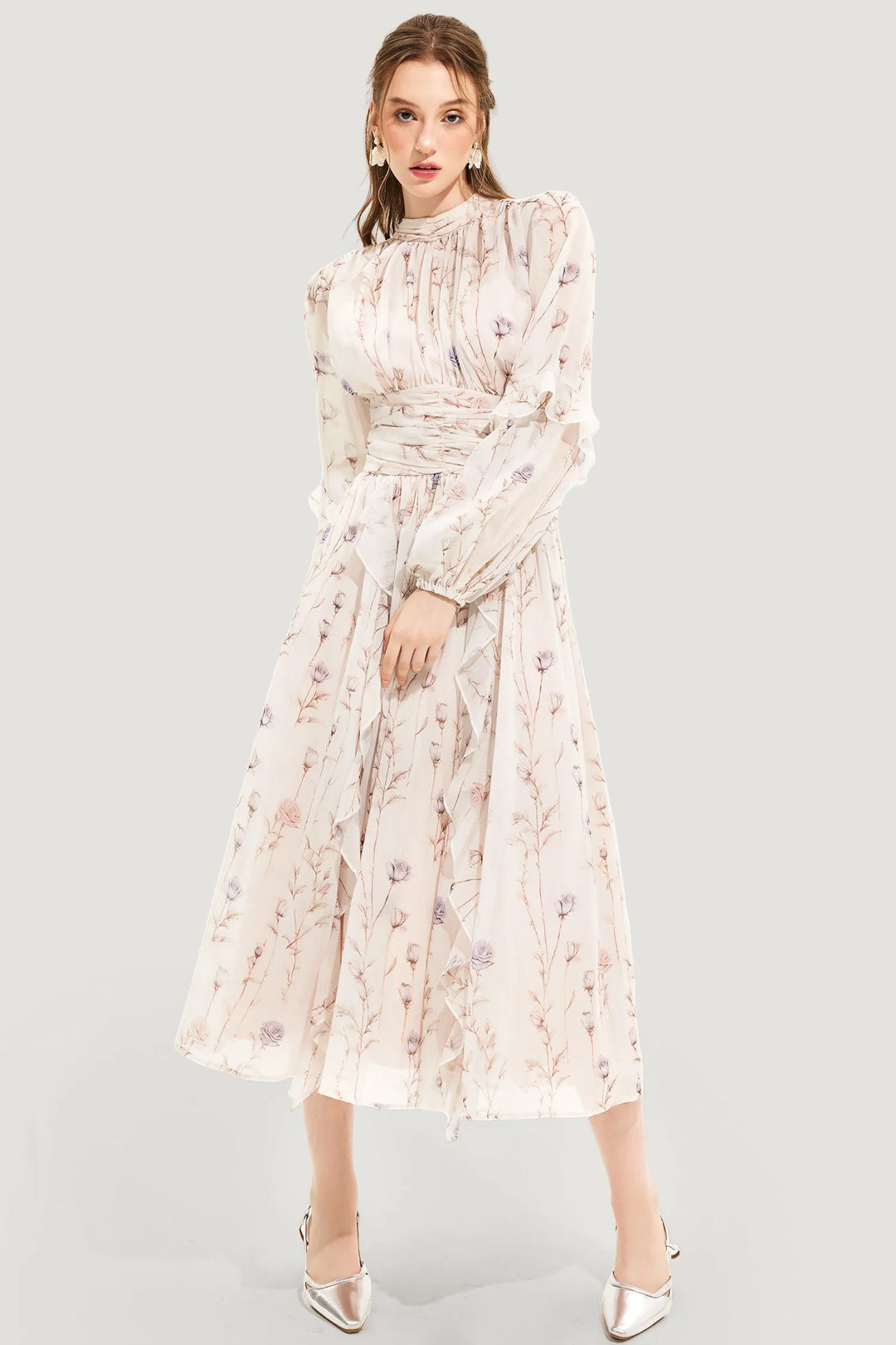 Ella™ - Chic Couture Summer Dress with Floral Print