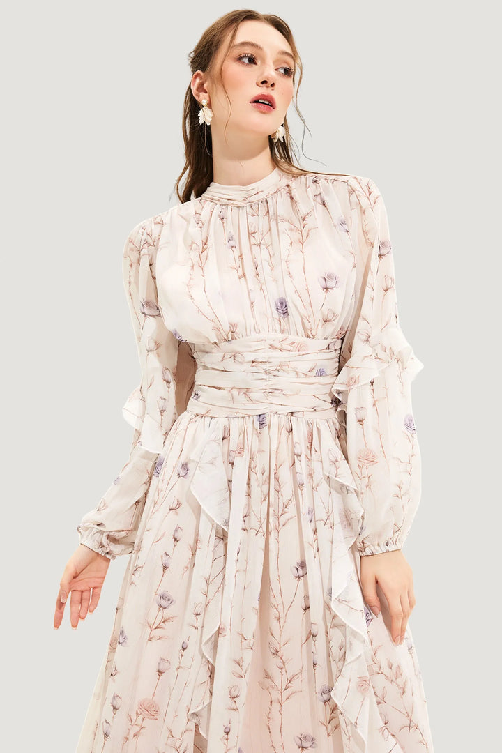 Ella™ - Chic Couture Summer Dress with Floral Print
