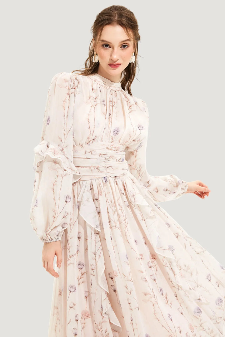 Ella™ - Chic Couture Summer Dress with Floral Print
