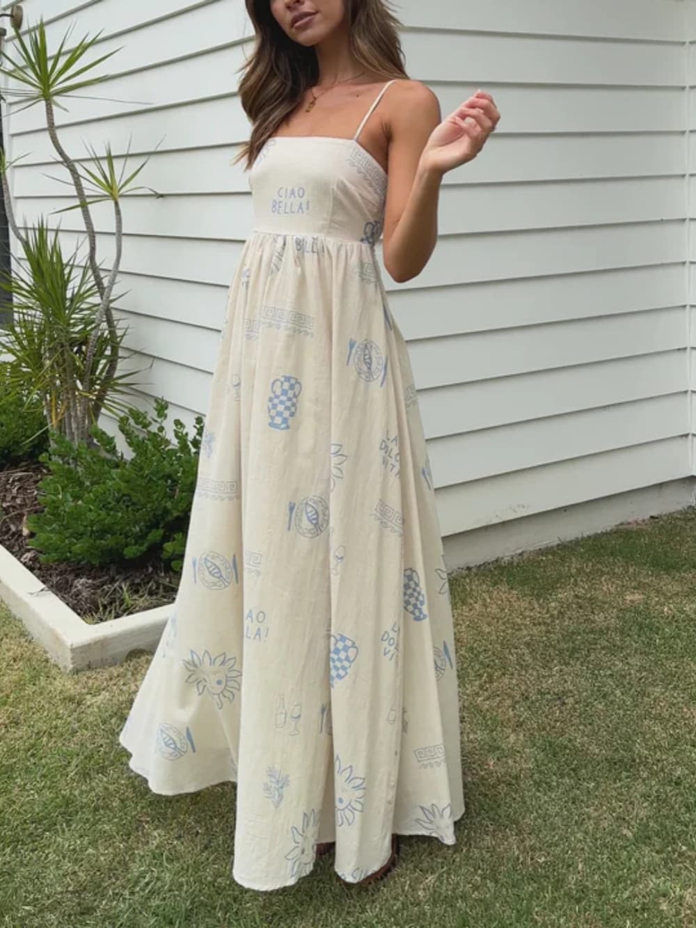 Avery™ - Stylish Maxi Dress With Mediterranean Print