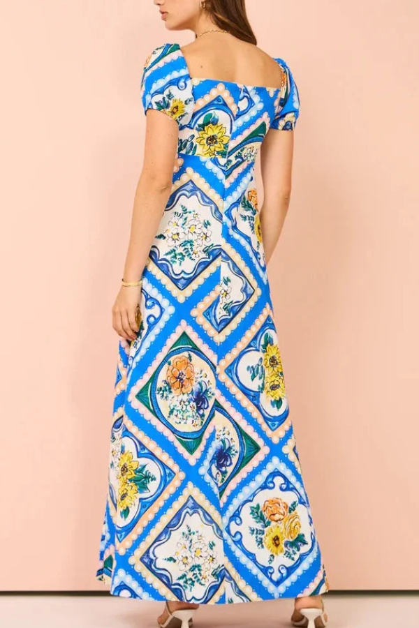 Avery™ - Elegant Print Long Summer Dress
