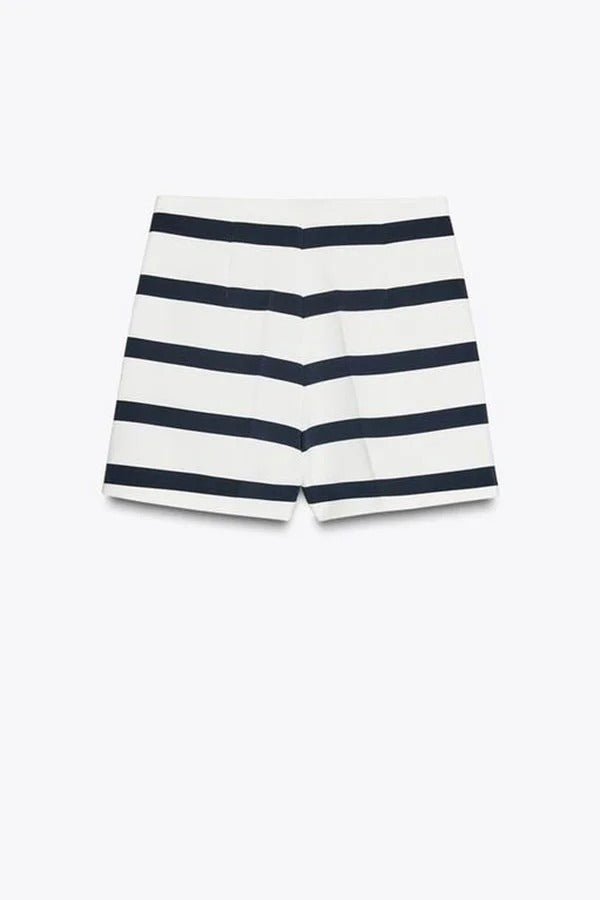 Abigail™ - Comfy Logbook Stripe Button Shoulder T-Shirt
