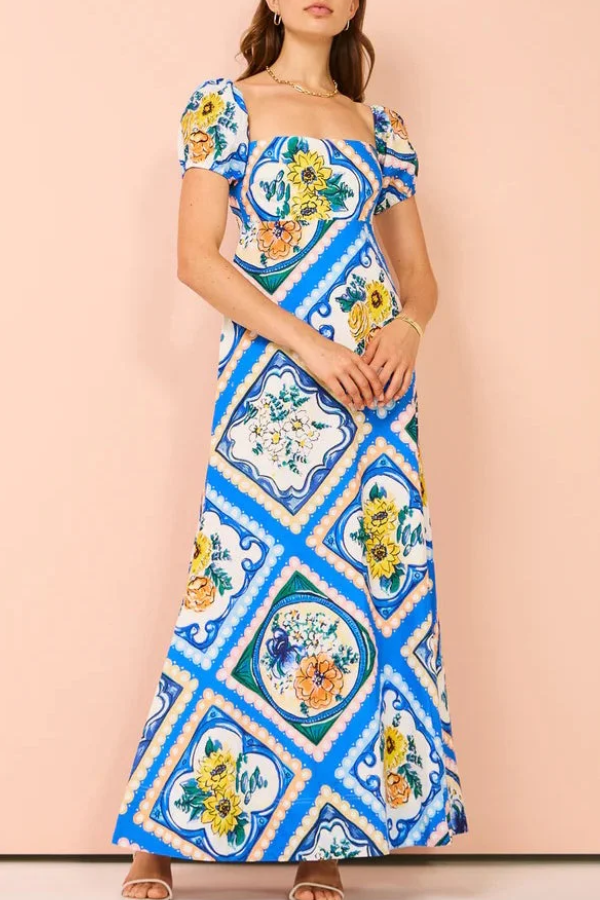 Avery™ - Elegant Print Long Summer Dress