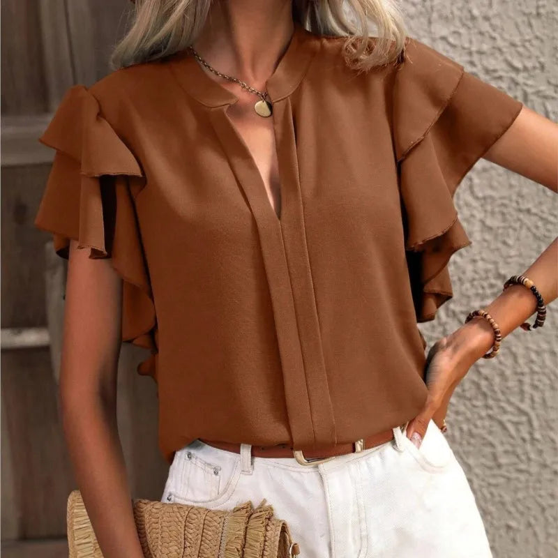 Grace™ - Chic Blouse with Elegant Ruffle Sleeves