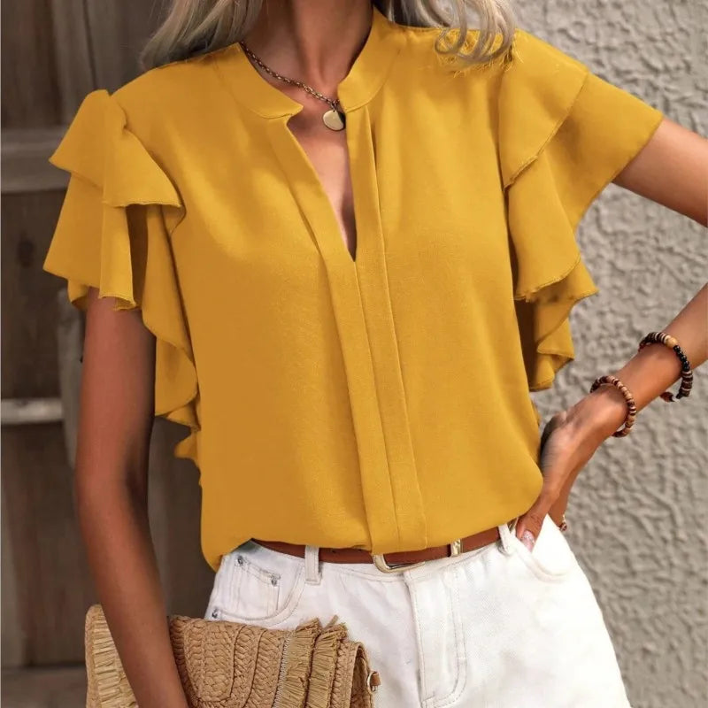 Grace™ - Chic Blouse with Elegant Ruffle Sleeves