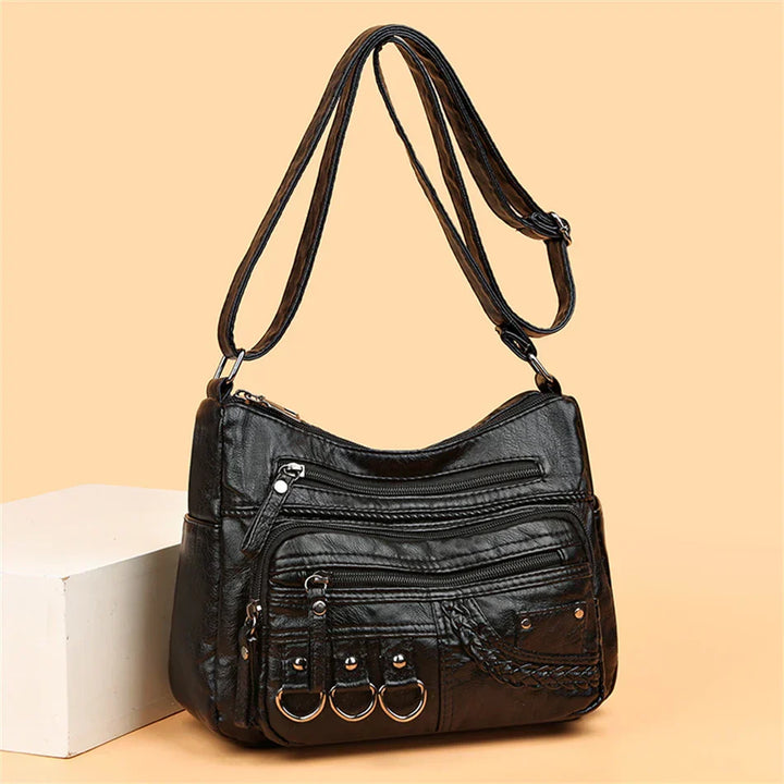 Olivia™ - Vintage Soft Zipper Leather Bag