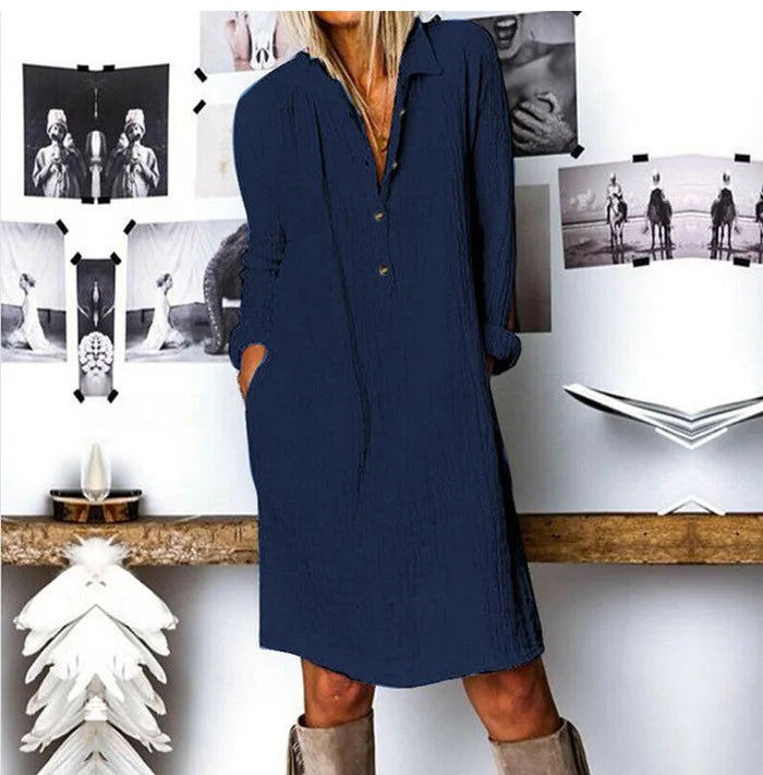 Abigail™ - Comfortable Cotton Linen Long Sleeve Dress