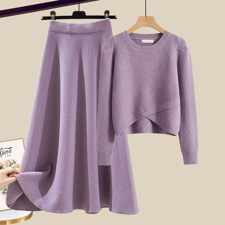 Addison™ - Stylish Knit Sweater And Skirt Lounge Set