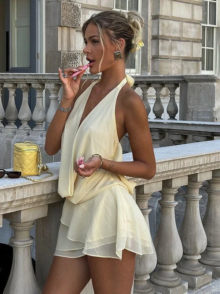 Charlotte™ - Modern Sexy Backless Halter Mini Dress
