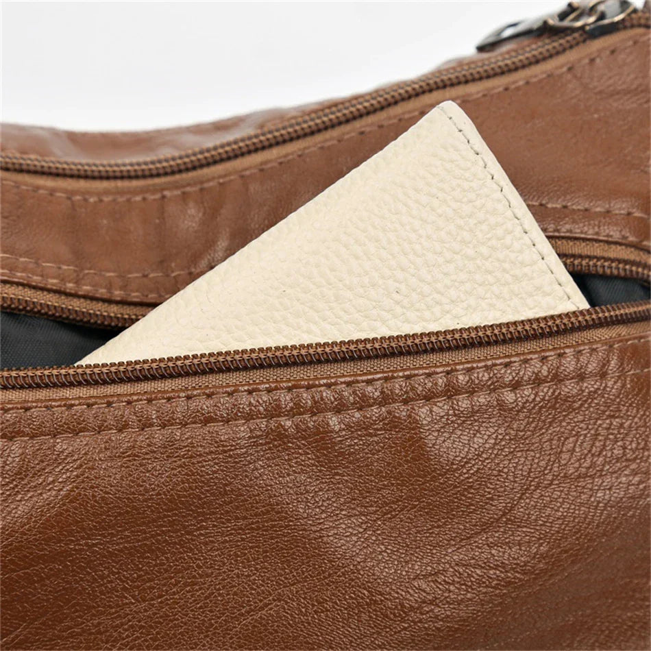 Olivia™ - Vintage Soft Zipper Leather Bag