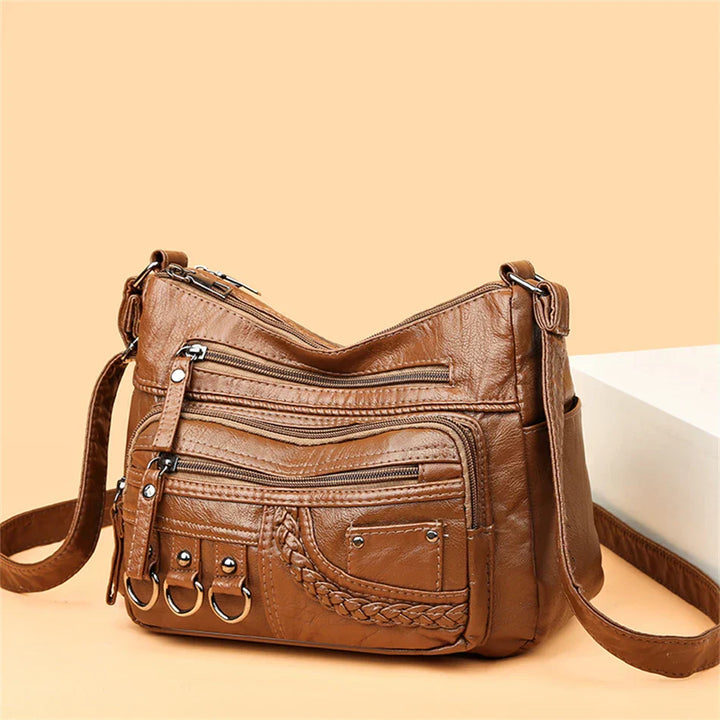 Olivia™ - Vintage Soft Zipper Leather Bag