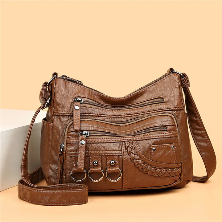 Olivia™ - Vintage Soft Zipper Leather Bag