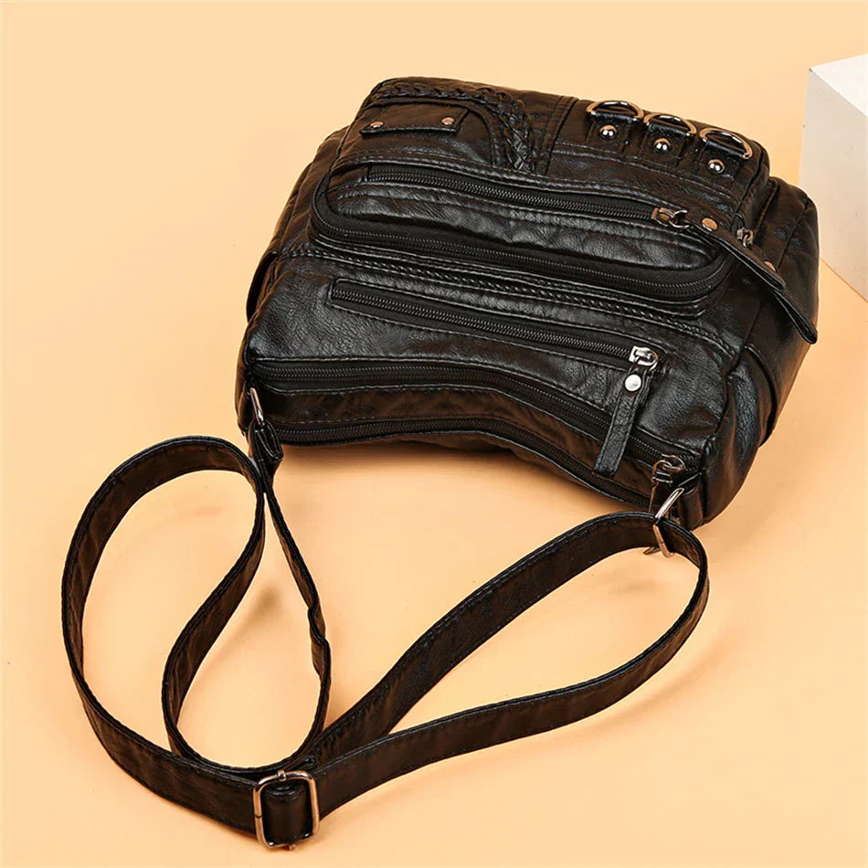 Olivia™ - Vintage Soft Zipper Leather Bag