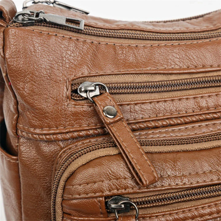 Olivia™ - Vintage Soft Zipper Leather Bag