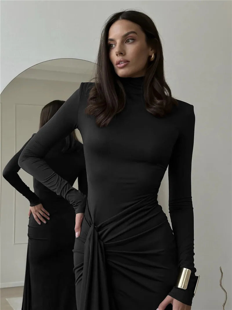 Abigail™ - Sexy Turtleneck Bodycon Dress with Thigh High Split