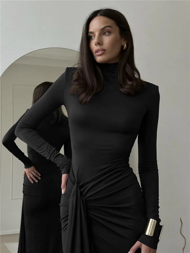Abigail™ - Sexy Turtleneck Bodycon Dress with Thigh High Split