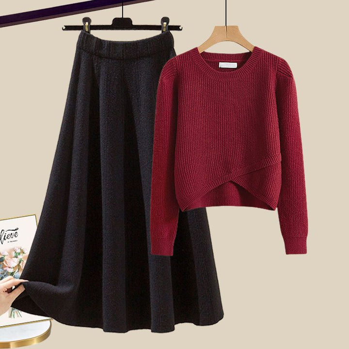 Addison™ - Stylish Knit Sweater And Skirt Lounge Set