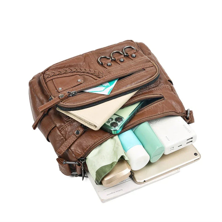 Olivia™ - Vintage Soft Zipper Leather Bag
