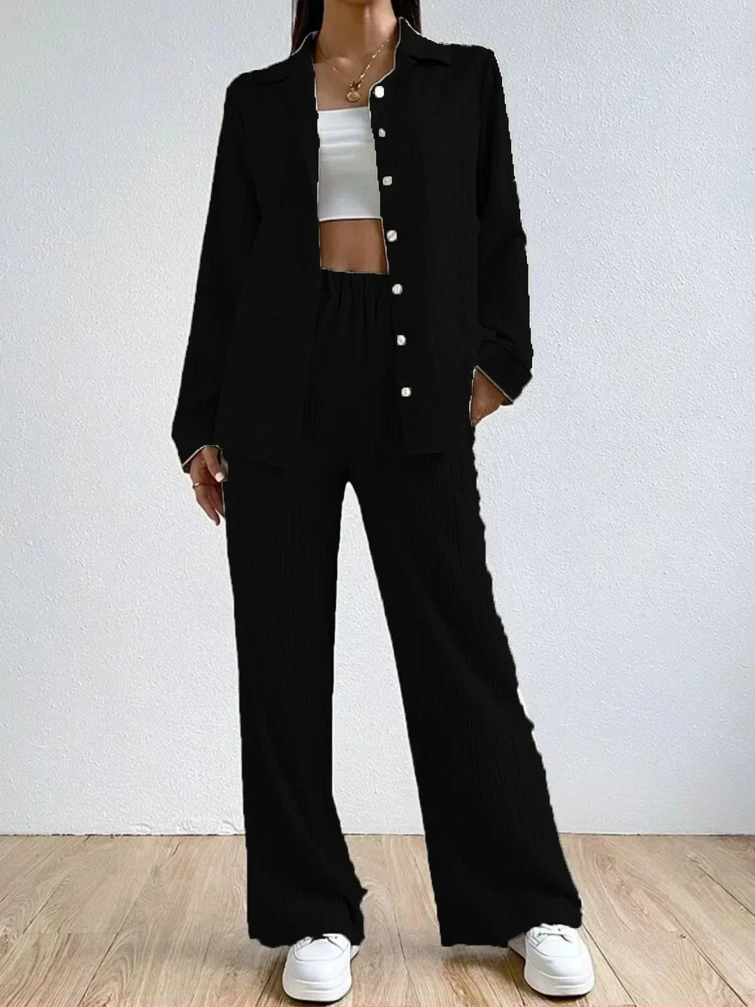 Victoria™ - Loose High Waist Two-Piece Linen Set