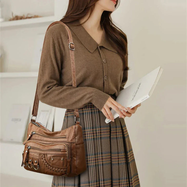 Olivia™ - Vintage Soft Zipper Leather Bag