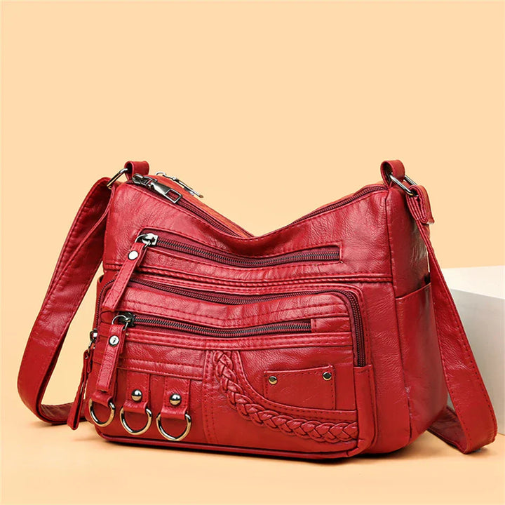 Olivia™ - Vintage Soft Zipper Leather Bag