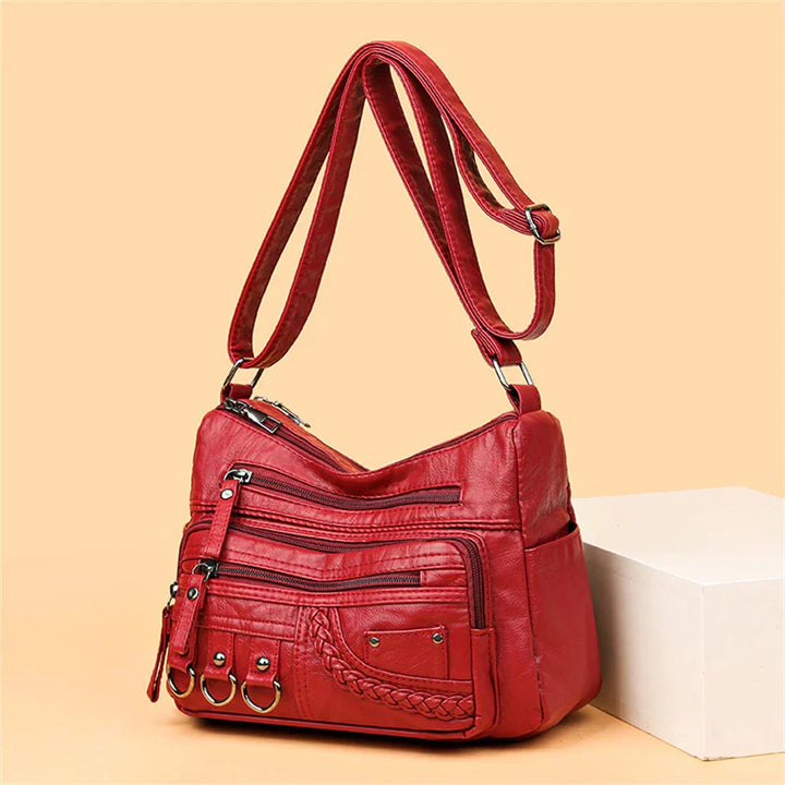 Olivia™ - Vintage Soft Zipper Leather Bag