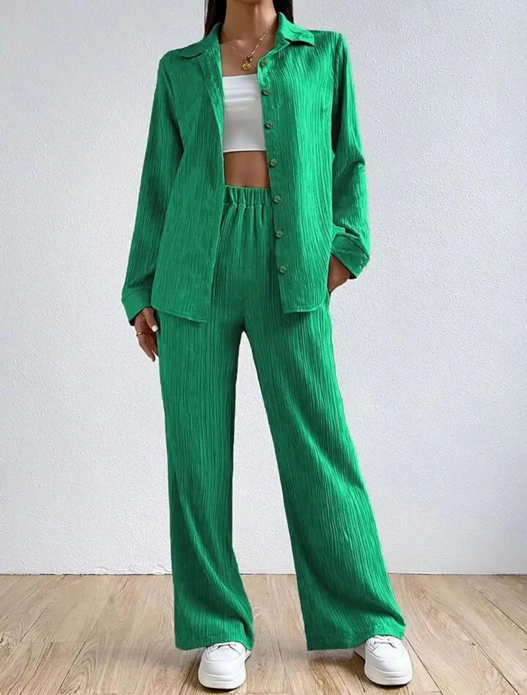 Victoria™ - Loose High Waist Two-Piece Linen Set