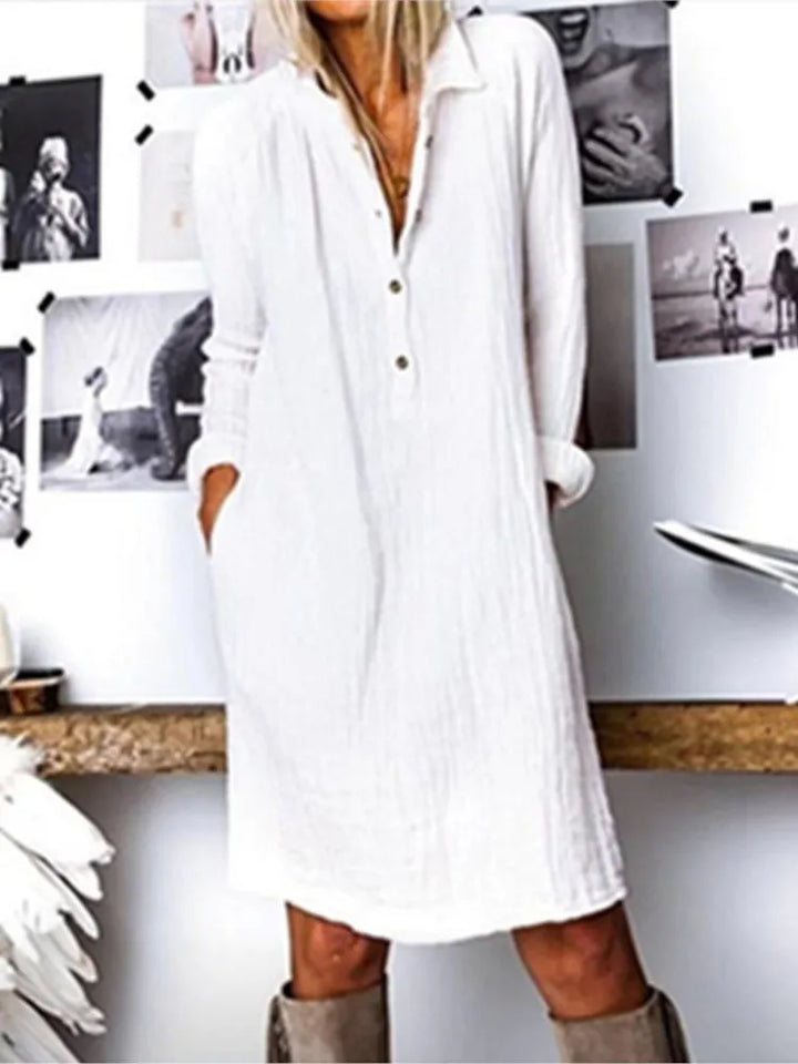 Abigail™ - Comfortable Cotton Linen Long Sleeve Dress