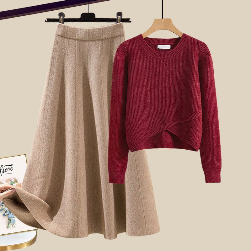 Addison™ - Stylish Knit Sweater And Skirt Lounge Set