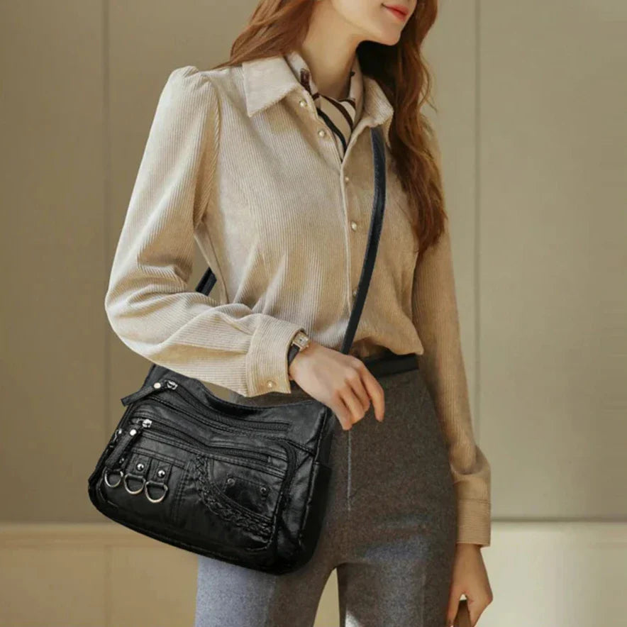 Olivia™ - Vintage Soft Zipper Leather Bag