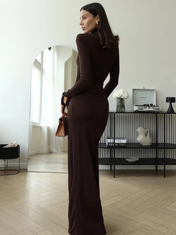 Abigail™ - Sexy Turtleneck Bodycon Dress with Thigh High Split