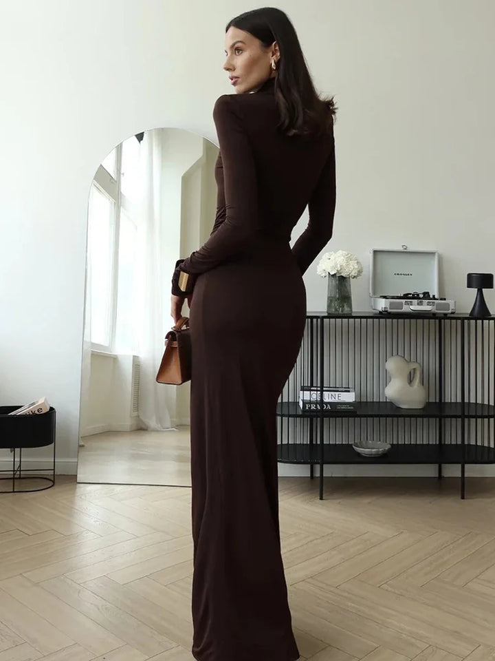 Abigail™ - Sexy Turtleneck Bodycon Dress with Thigh High Split