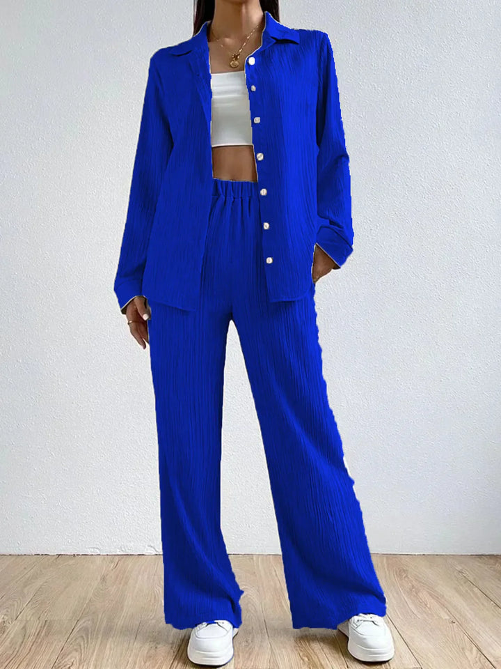 Victoria™ - Loose High Waist Two-Piece Linen Set