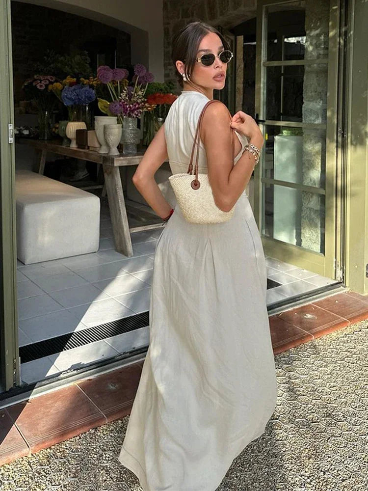 Ellie™ - Comfortable Sleeveless Zipper Maxi Dress