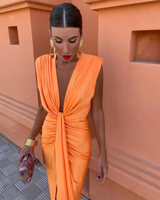 Ellie™ - Attractive Deep V-Neck Dress