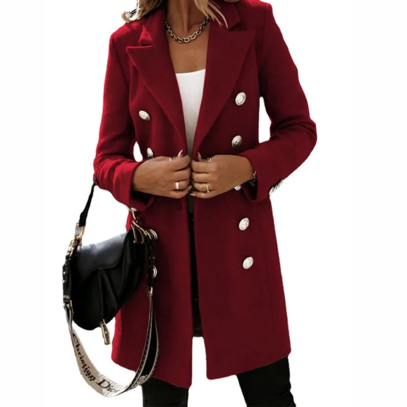 Olivia™ - Stylish Woolen Long Coat