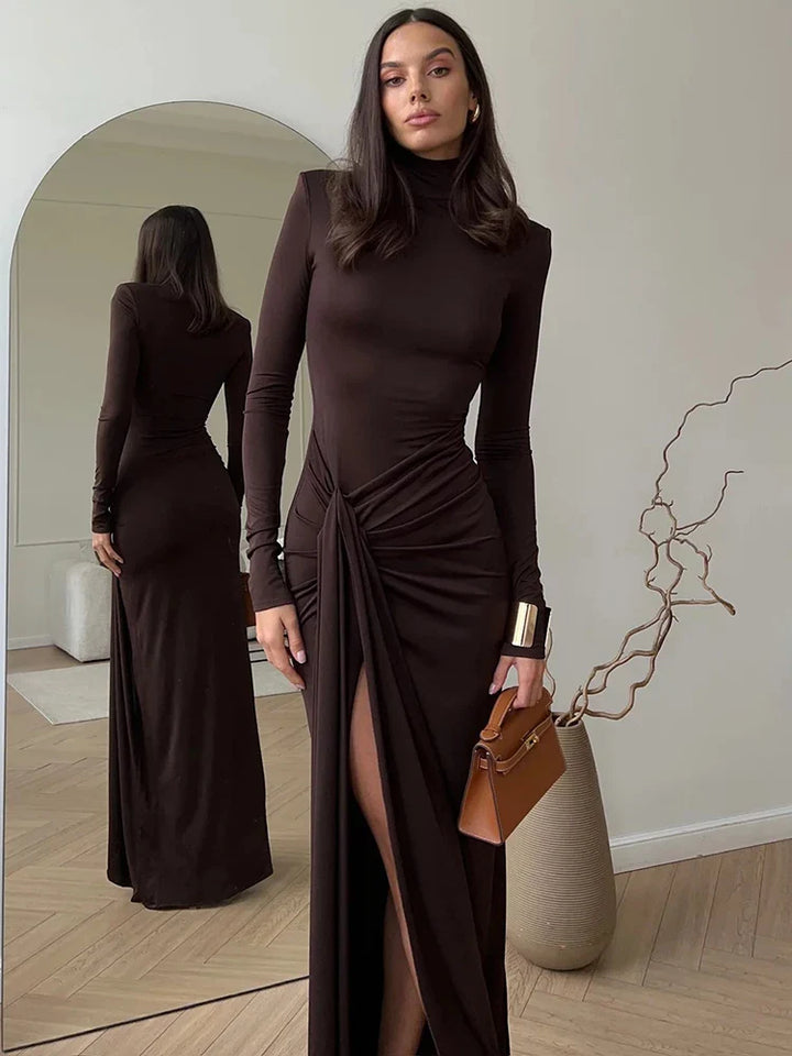 Abigail™ - Sexy Turtleneck Bodycon Dress with Thigh High Split