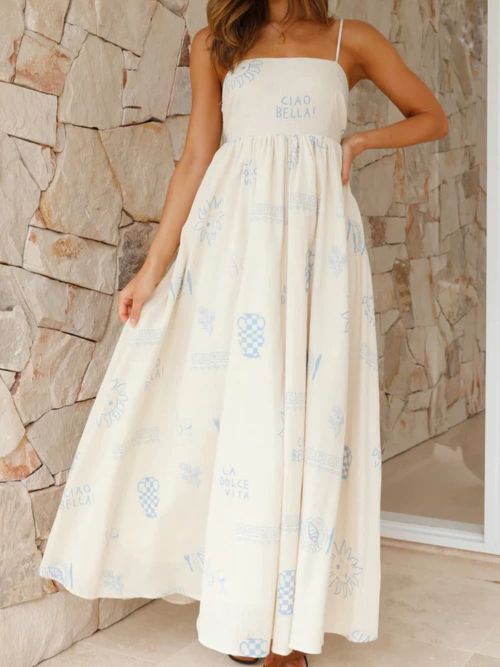 Avery™ - Stylish Maxi Dress With Mediterranean Print