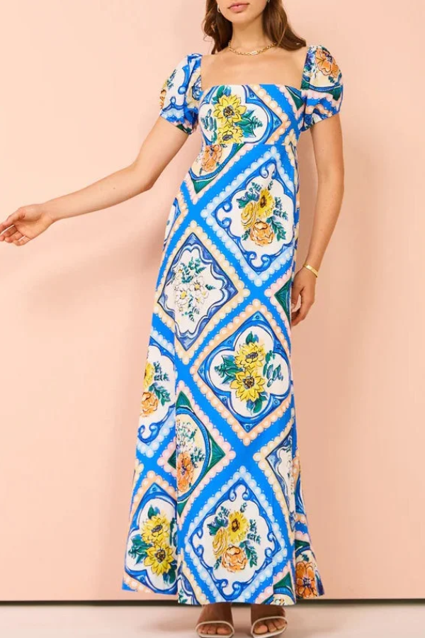 Avery™ - Elegant Print Long Summer Dress