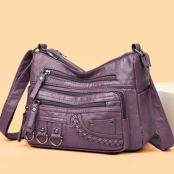 Olivia™ - Vintage Soft Zipper Leather Bag
