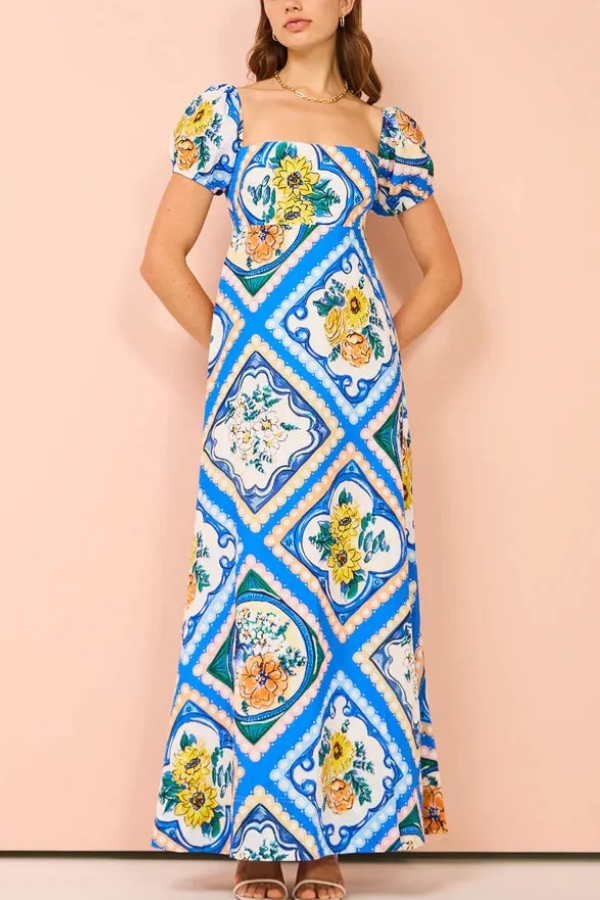 Avery™ - Elegant Print Long Summer Dress
