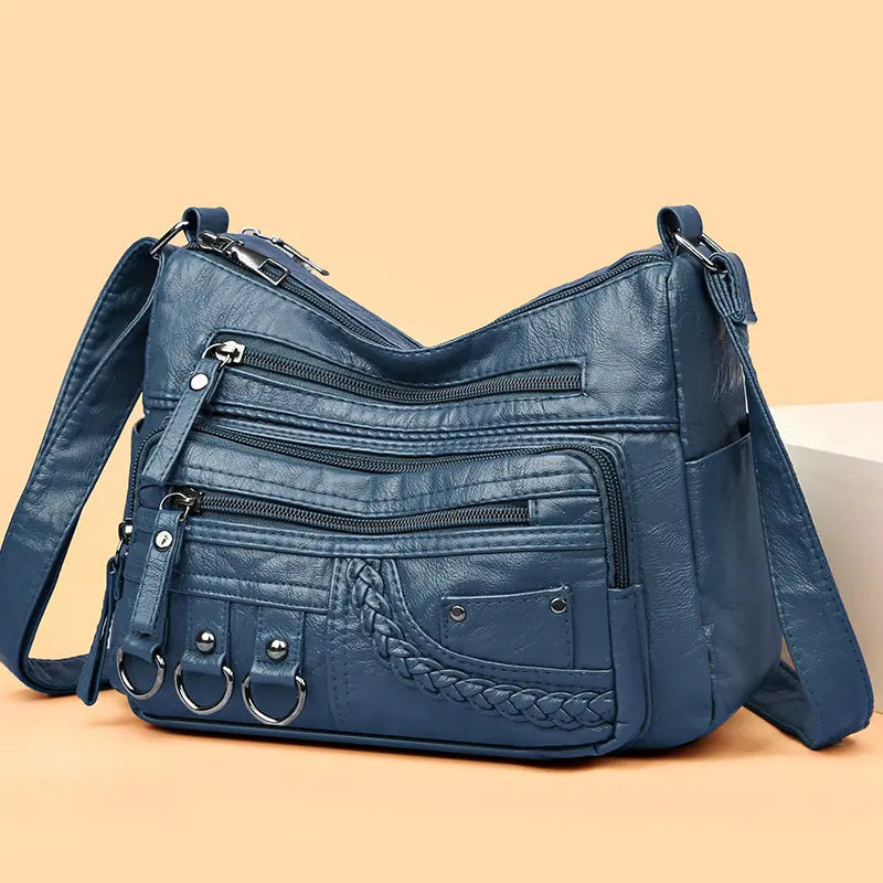 Olivia™ - Vintage Soft Zipper Leather Bag