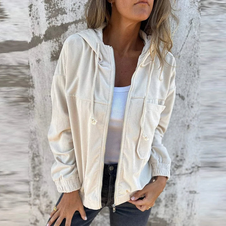 Grace™ - Comfy Casual Cordroy Jacket with Hood and Zip