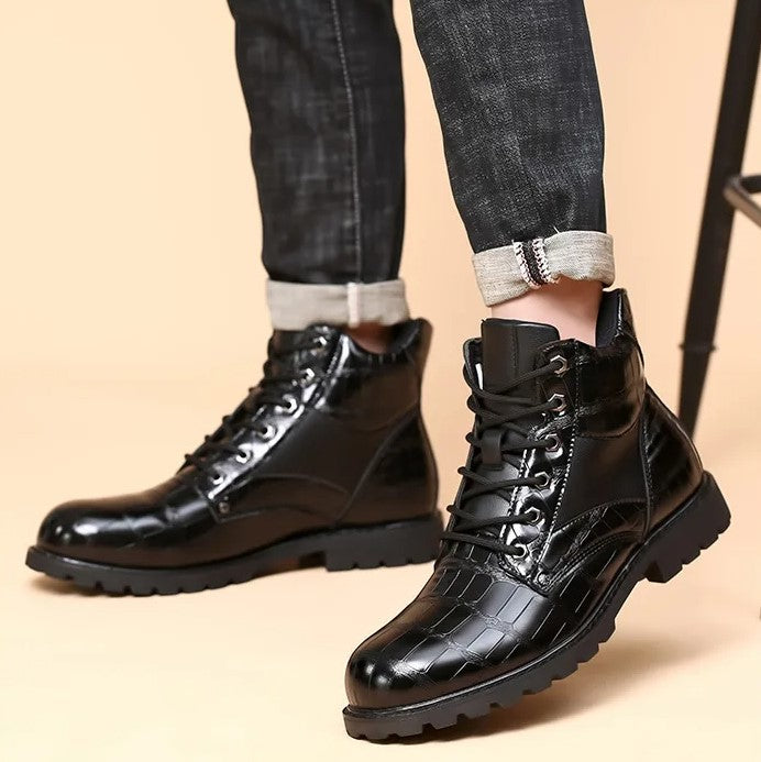 Isaac™ - Stylish Crocodile Leather Chelsea Boots